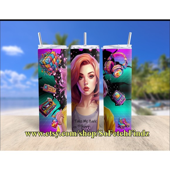 Take Me Back To The 90's Custom Tumbler, Retro Old Fun Day Tumbler - Picture 1 of 2